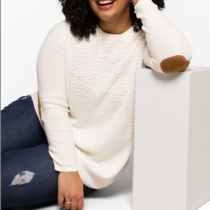 Josey Elbow Patch Pullover- stitch fix off white sweater